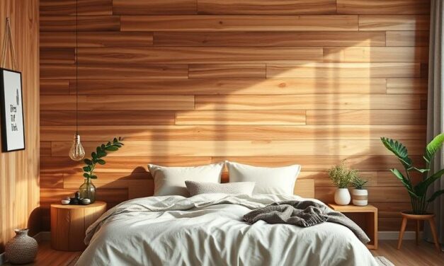 Styl drewnianej ściany w sypialni: aranżacje rustykalne i skandynawskie