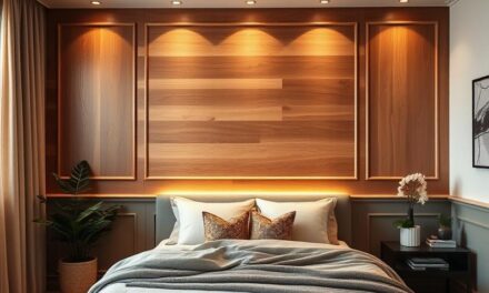 Drewniana ściana w sypialni: inspiracje, techniki i trendy wnętrzarskie