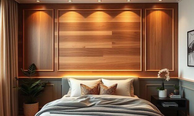 Drewniana ściana w sypialni: inspiracje, techniki i trendy wnętrzarskie