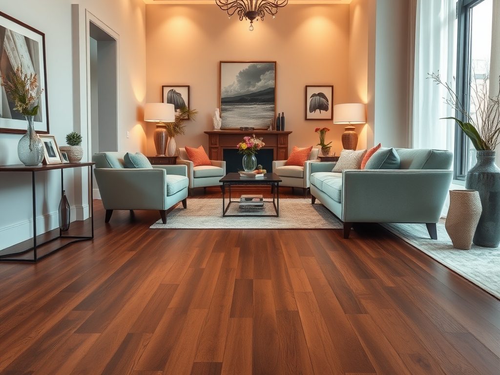 Podłoga w odcieniu orzecha: jak łączyć kolory i materiały, by stworzyć harmonijne wnętrze