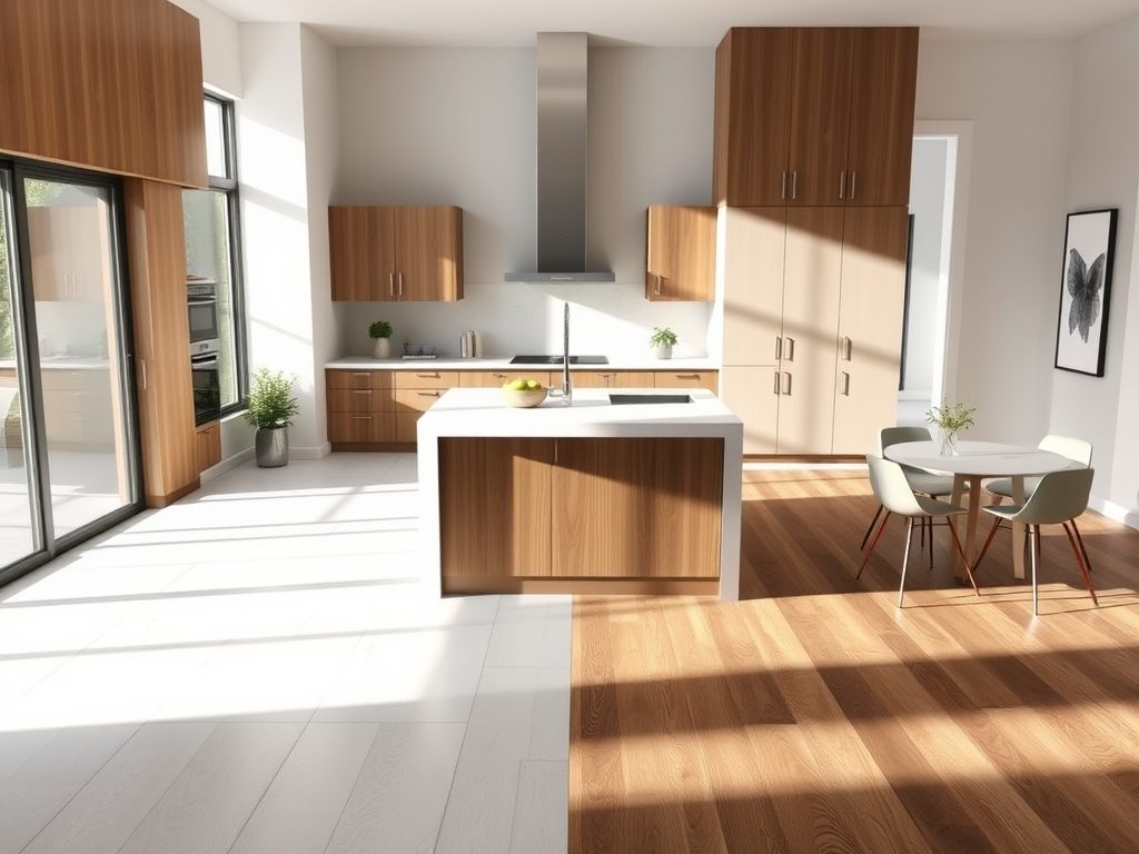 Podłoga w kuchni z aneksem: kiedy postawić na jednolitą powierzchnię, a kiedy na wyraźny podział stref?