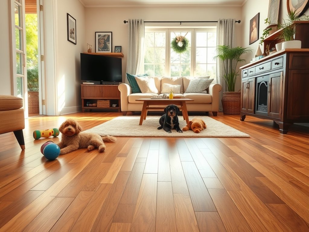 Podłoga drewniana w domu ze zwierzętami: wybór gatunku i zabezpieczenie odporne na zarysowania i wilgoć