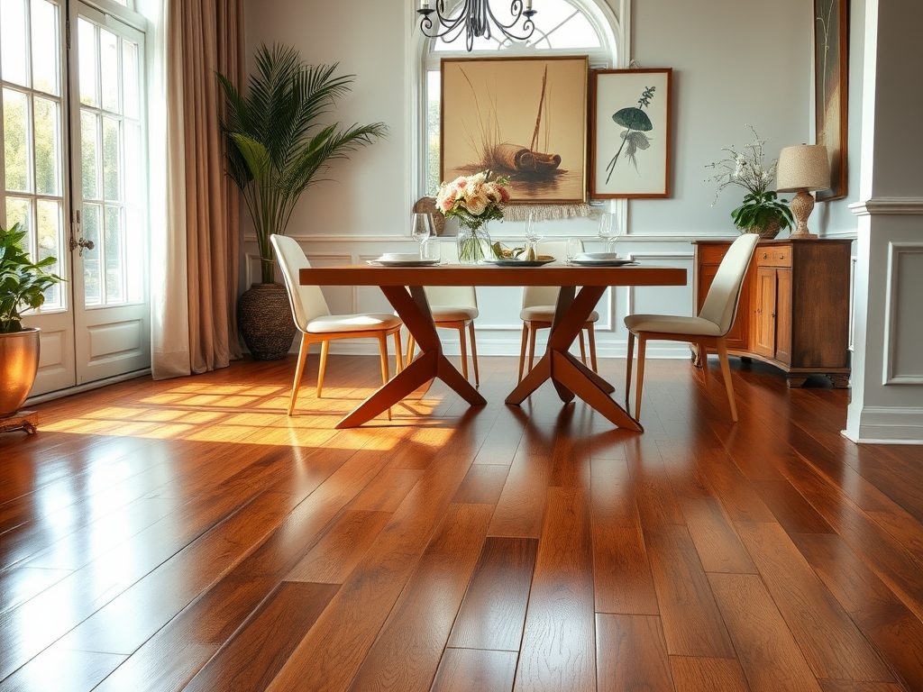 Podłoga do jadalni: jak wybrać trwały i estetyczny materiał odporny na zarysowania i wilgoć
